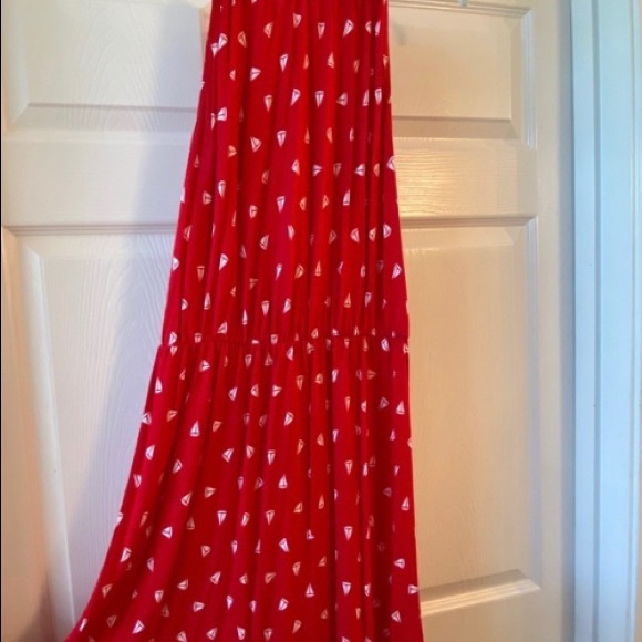 red and white sailboat halter top dress - Picture 2 of 2